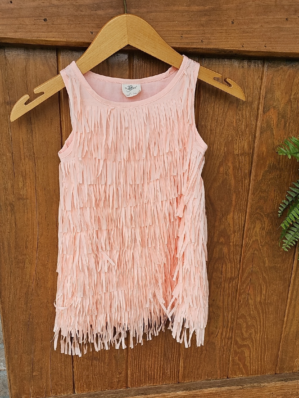 M. L. Kids Pink Fringe Dress